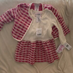 Bonnie Baby Pink and White Striped Matching Set